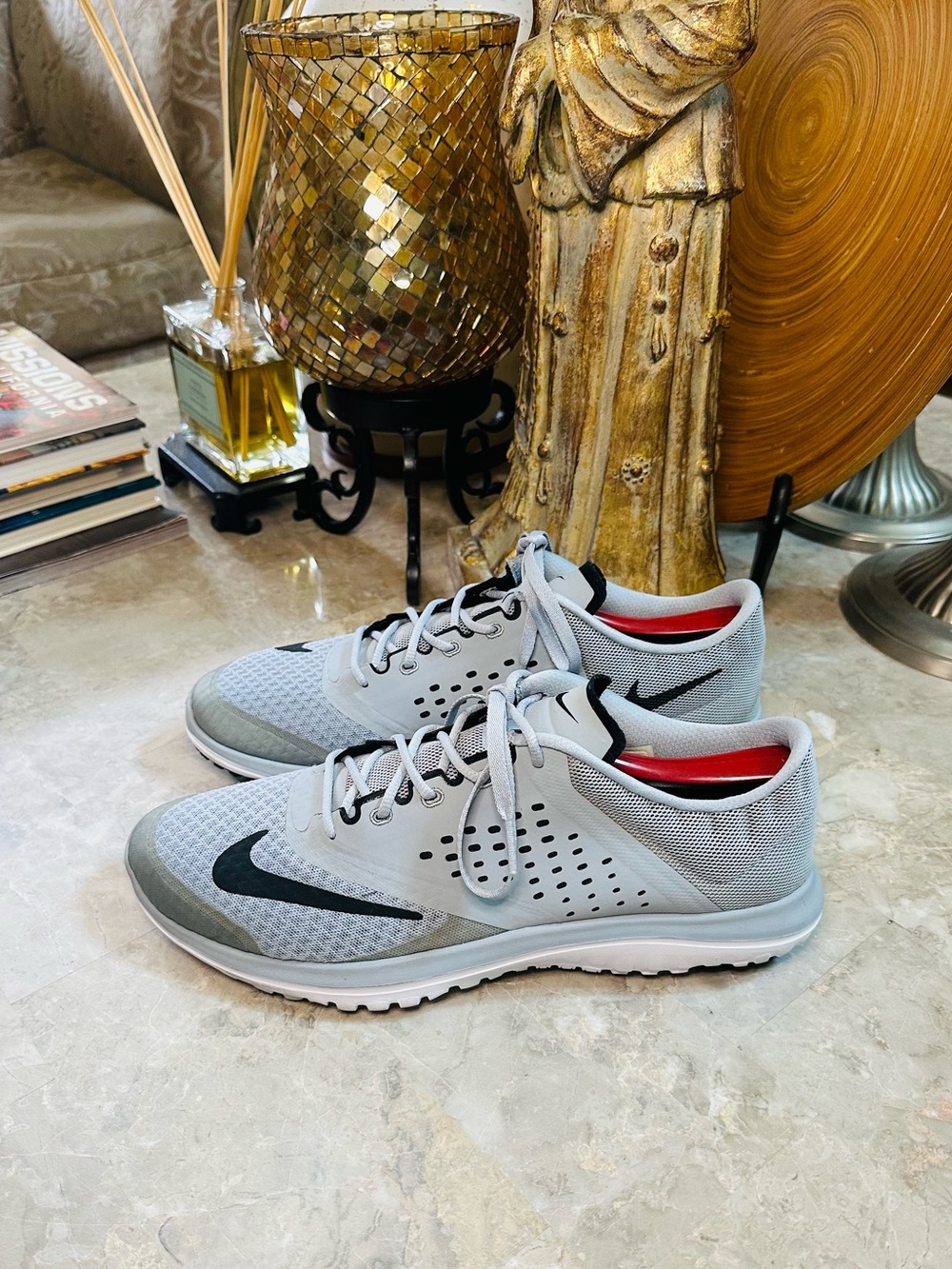 Nike Mens FS Lite Run 2 685266-011 Gray  Running Shoes Sneakers Size 10